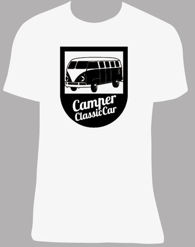 Camiseta Camper Classic Car VW T1, tallas y colores a elegir.