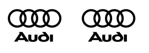 2x Audi, logo. color y tamaño a elegir.