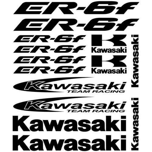Kit pegatinas Kawasaki ER-6f, color a elegir.