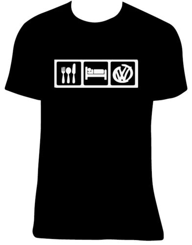 Camiseta Eat Sleep Volkswagen, tallas y colores a elegir.