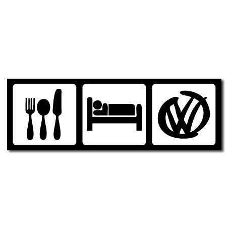 Eat sleep VW. pegatina, color y tamaño a elegir