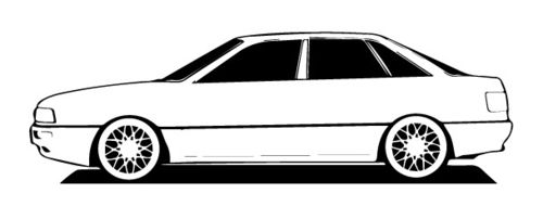 Audi 80 B4, pegatina. tamaño y color a elegir.