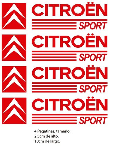 4x Pegatinas para llantas Citroën sport.