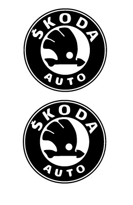 2x skoda Logo. pegatina, color y tamaño a elegir