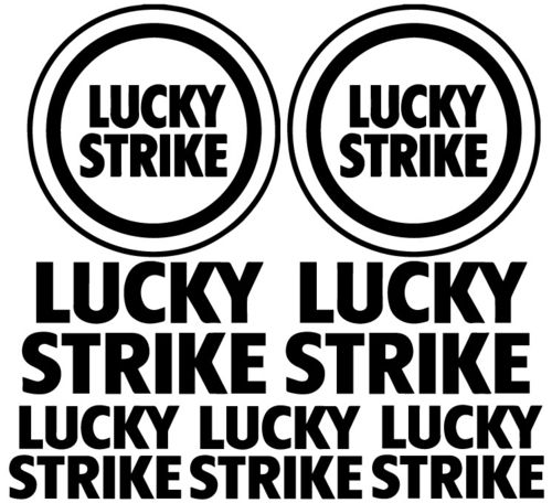 Pegatinas Lucky Strike, varios tamaños, color a elegir