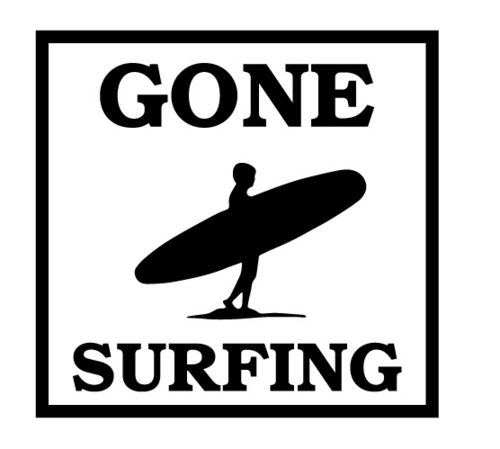 Gone Surfing, surf, pegatina, color y tamaño a elegir
