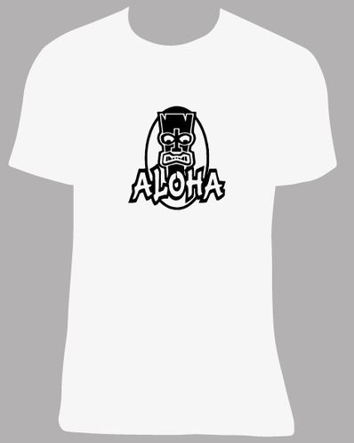 Camiseta aloha tiki hawaii, tallas y colores a elegir.