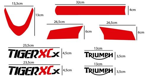 Triumph Tiger XCX, kit de vinilos, colores a elegir.