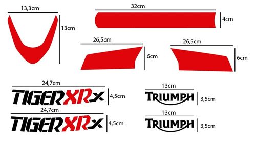 Triumph Tiger XRX, kit de vinilos, colores a elegir.