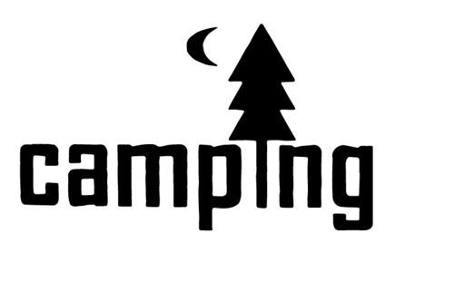 Camping, pegatina, color y tamaño a elegir