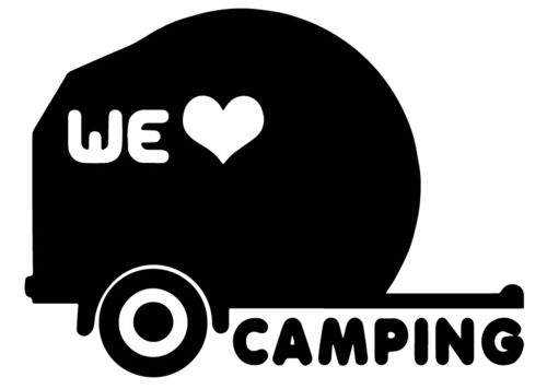 we love camping. pegatina, color y tamaño a elegir