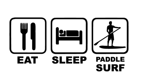 Eat Sleep Paddle Surf, pegatina, color y tamaño a elegir