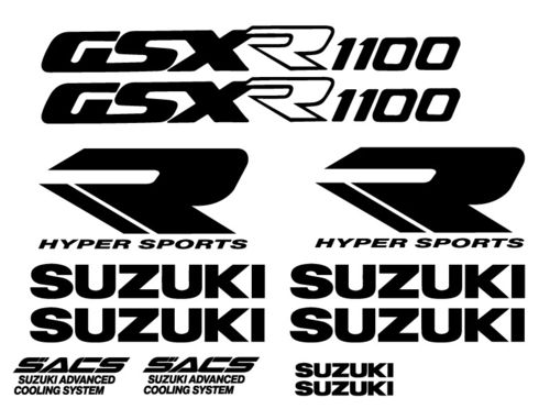 Kit pegatinas Suzuki GSX-R GSXR 1100 SACS, color a elegir.